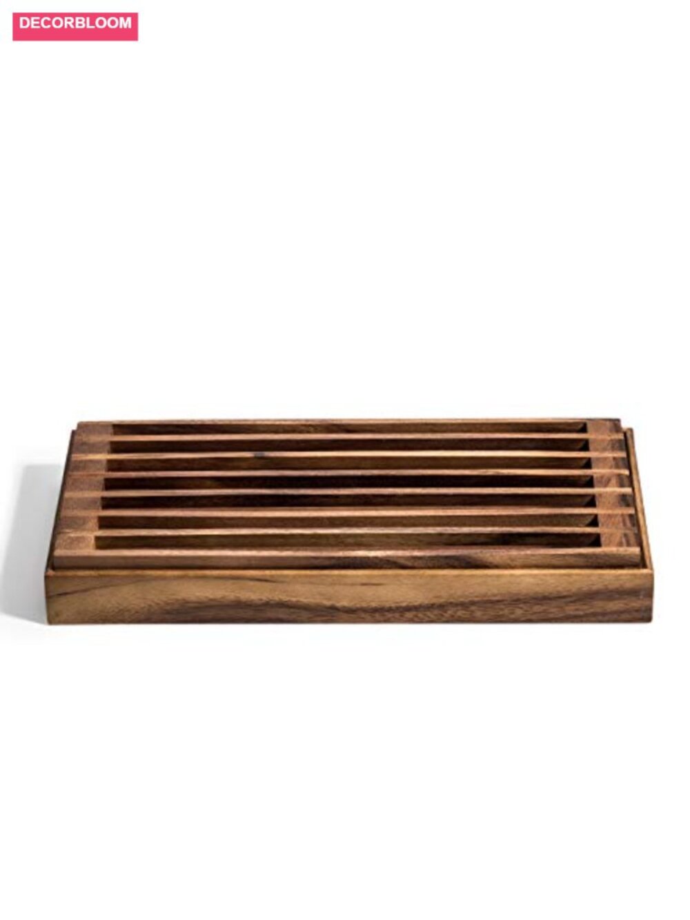 Acacia Wood 3-in-1 Trivet and Bread Crumb Catcher Tray 15.5x8.25